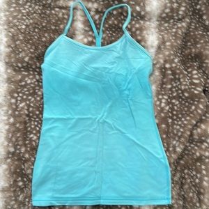Turquoise  lululemon athletic too with built in sports bra in fair condition